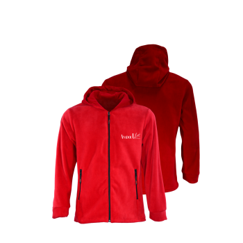 Kapşonlu Polar Mont Kırmızı