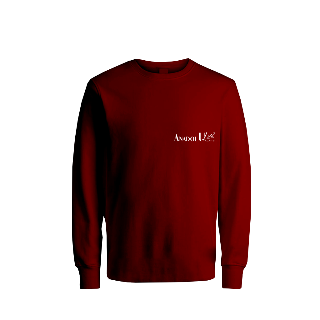 0 Yaka İki İplik Sweat Bordo