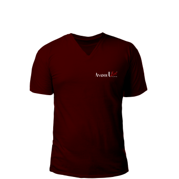 V Yaka T-Shirt Bordo
