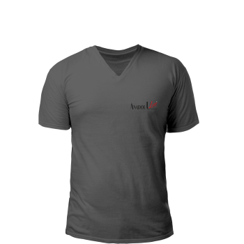 V Yaka T-Shirt Füme