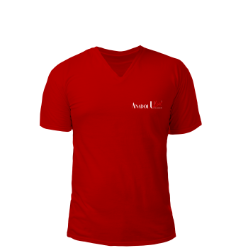 V Yaka T-Shirt Kırmızı