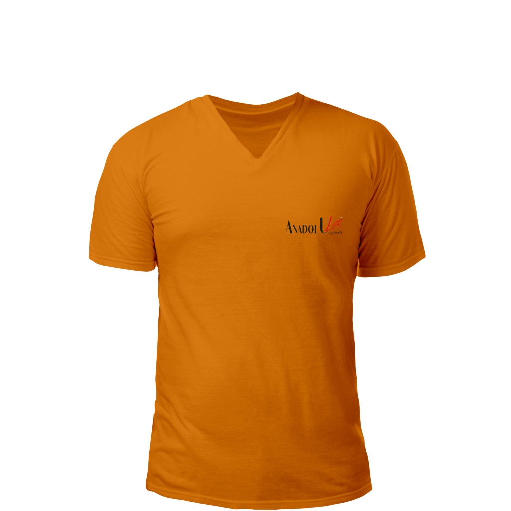V Yaka T-Shirt Turuncu