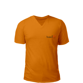 V Yaka T-Shirt Turuncu