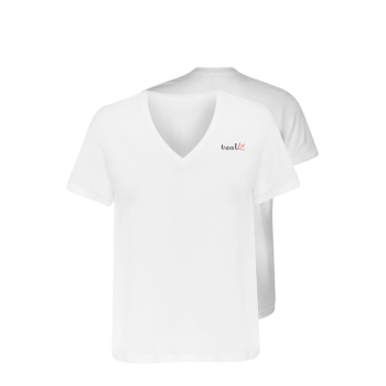 V Yaka T-Shirt Beyaz