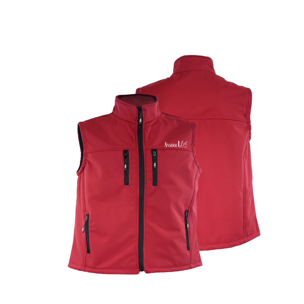 Softshell Yelek Astarsız Bordo